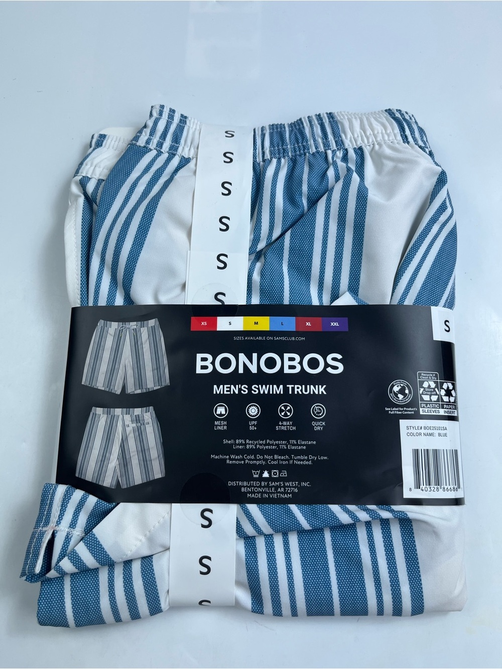 Bonobos Swim Trunks Mens Striped 7 Inseam Size Small